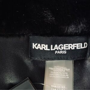 NWT Karl Lagerfeld Black Faux Fur cape